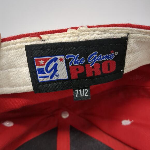 NN Crusaders Fitted Baseball Hat Red 7 1/2 Embroidered The Game Pro - Picture 9 of 10